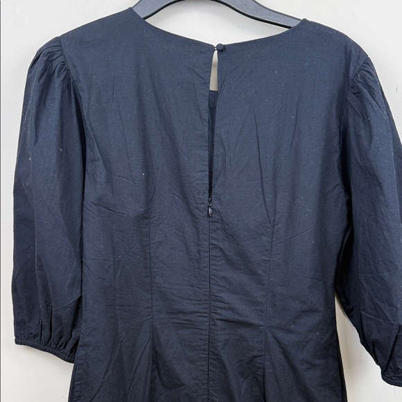 FREE PEOPLE hope Black Puff Sleeve Ruched Mini Dress medium - Picture 12 of 13